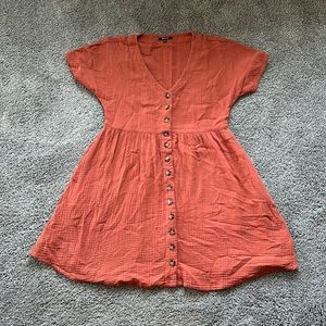 Rust orange cotton madewell dress size small